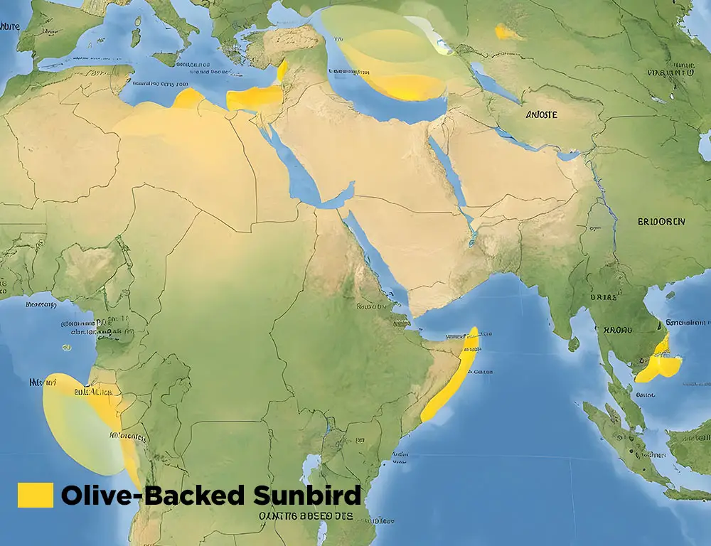 Olive-Backed Sunbird Geographic Distribution